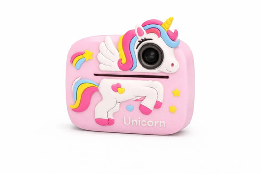 Camera foto copii cu print instant unicorn