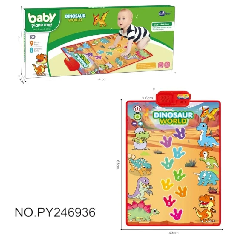 Covoraș muzical interactiv pentru copii cu dinozauri